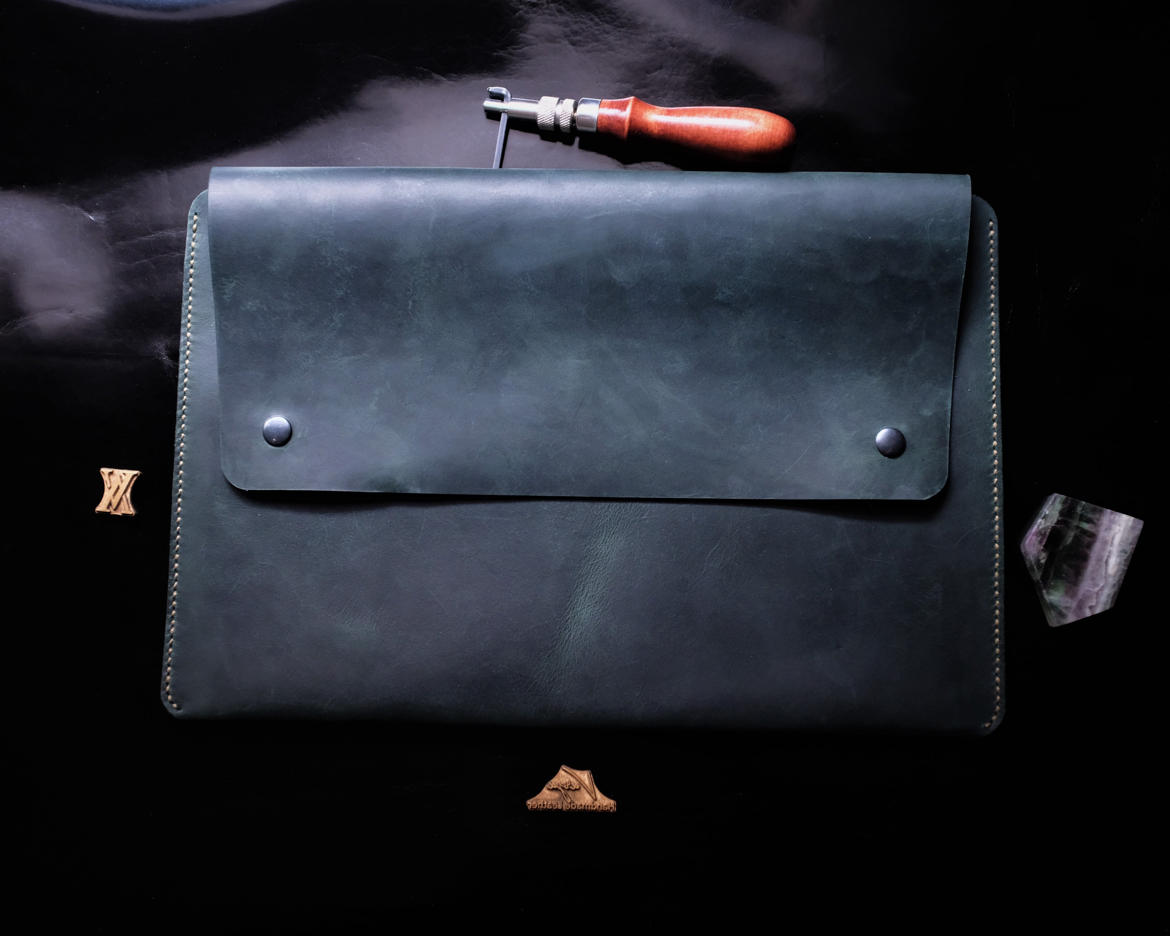 Зелена торба за лаптоп