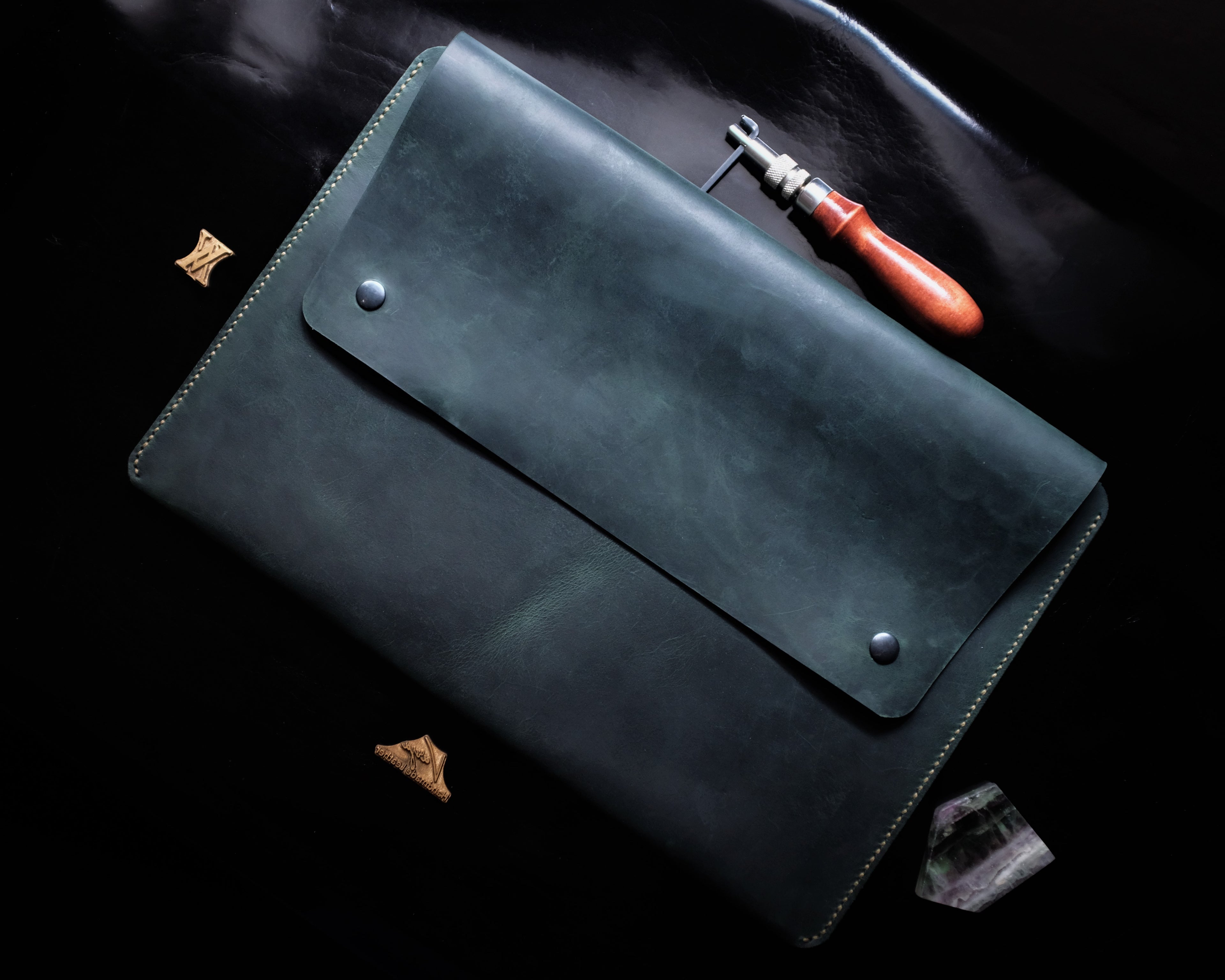 Зелена торба за лаптоп