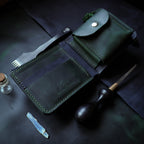 Зелени и тегет плави новчаник Д1