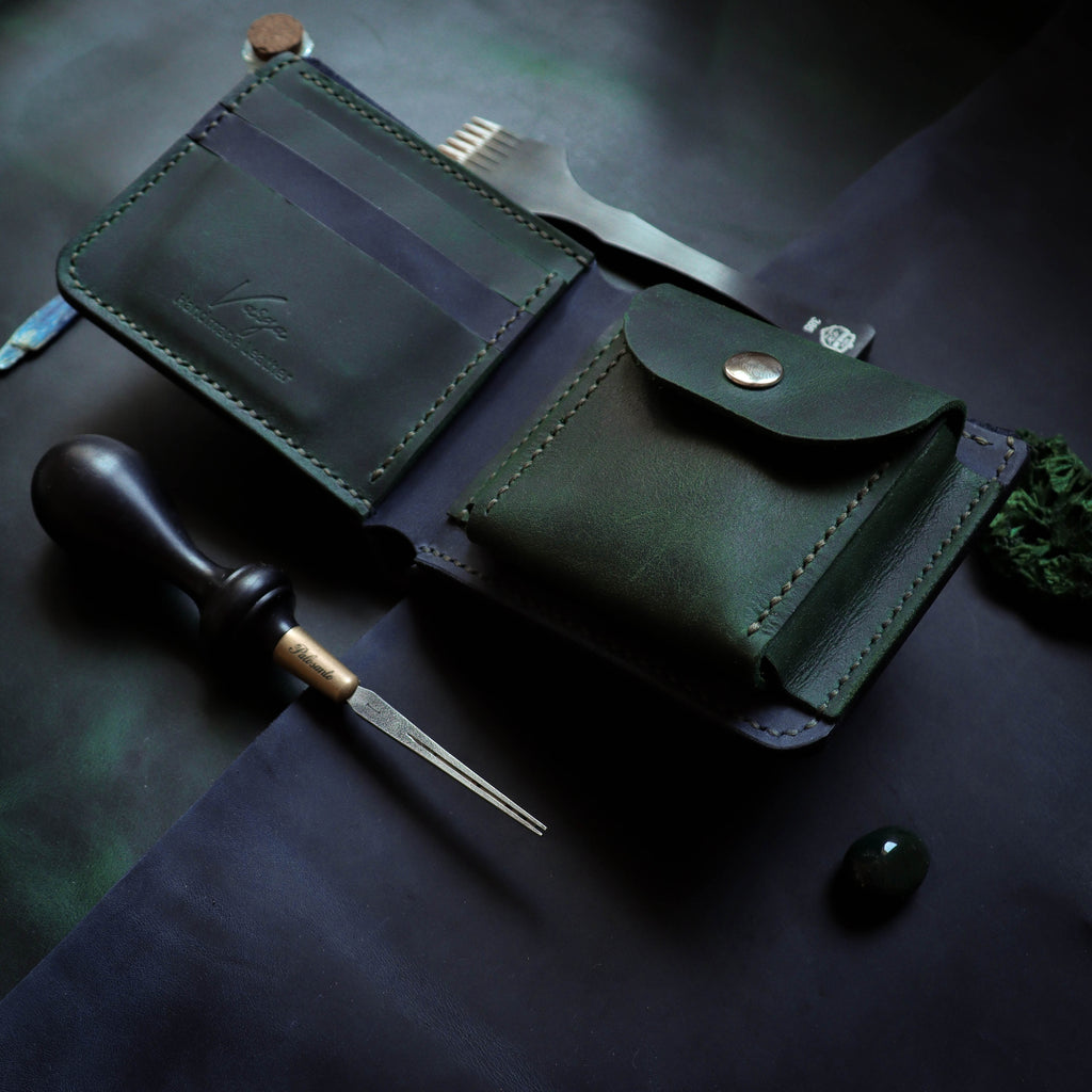 Зелени и тегет плави новчаник Д1