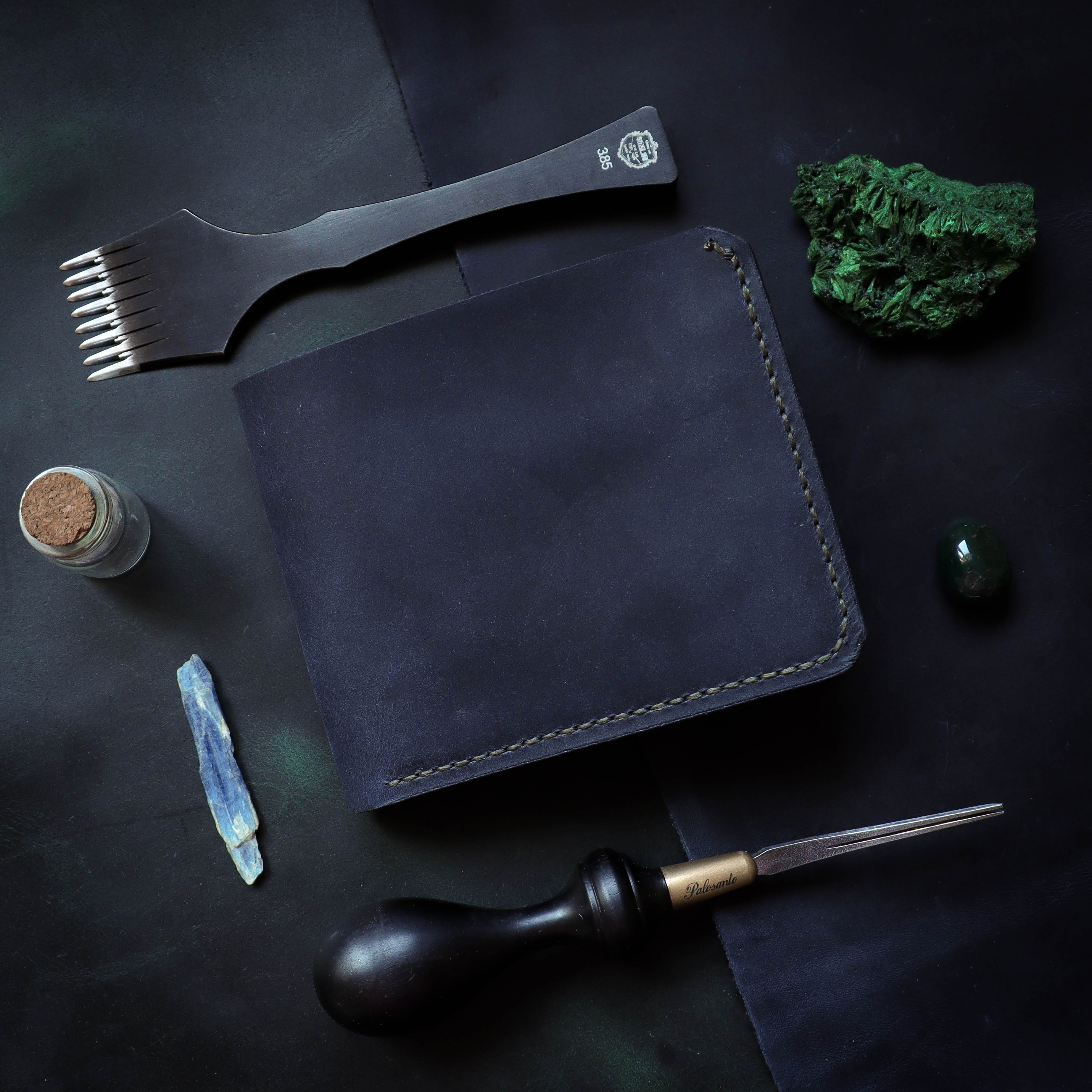 Зелени и тегет плави новчаник Д1