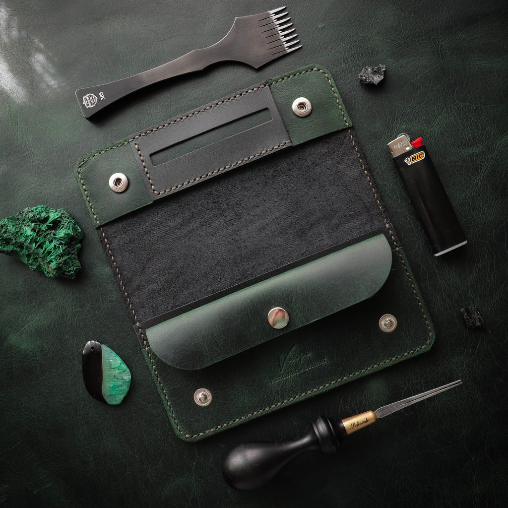 Црно-зелена кеса за дуван 