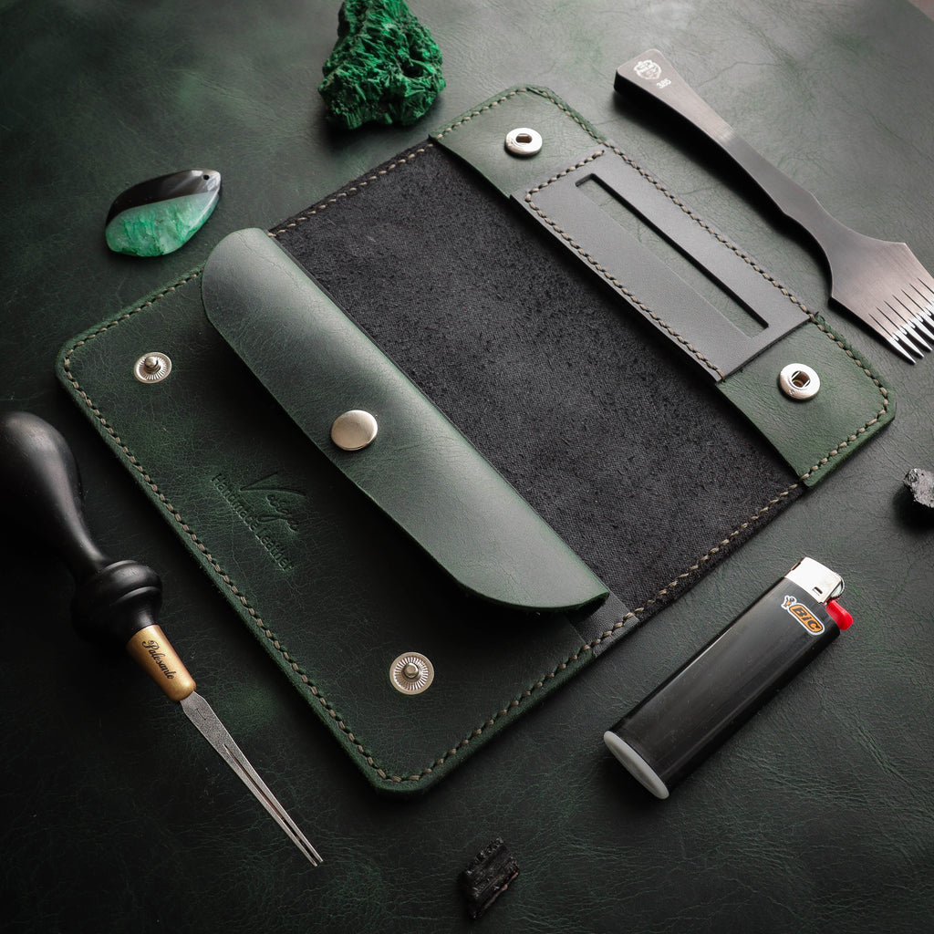 Црно-зелена кеса за дуван 