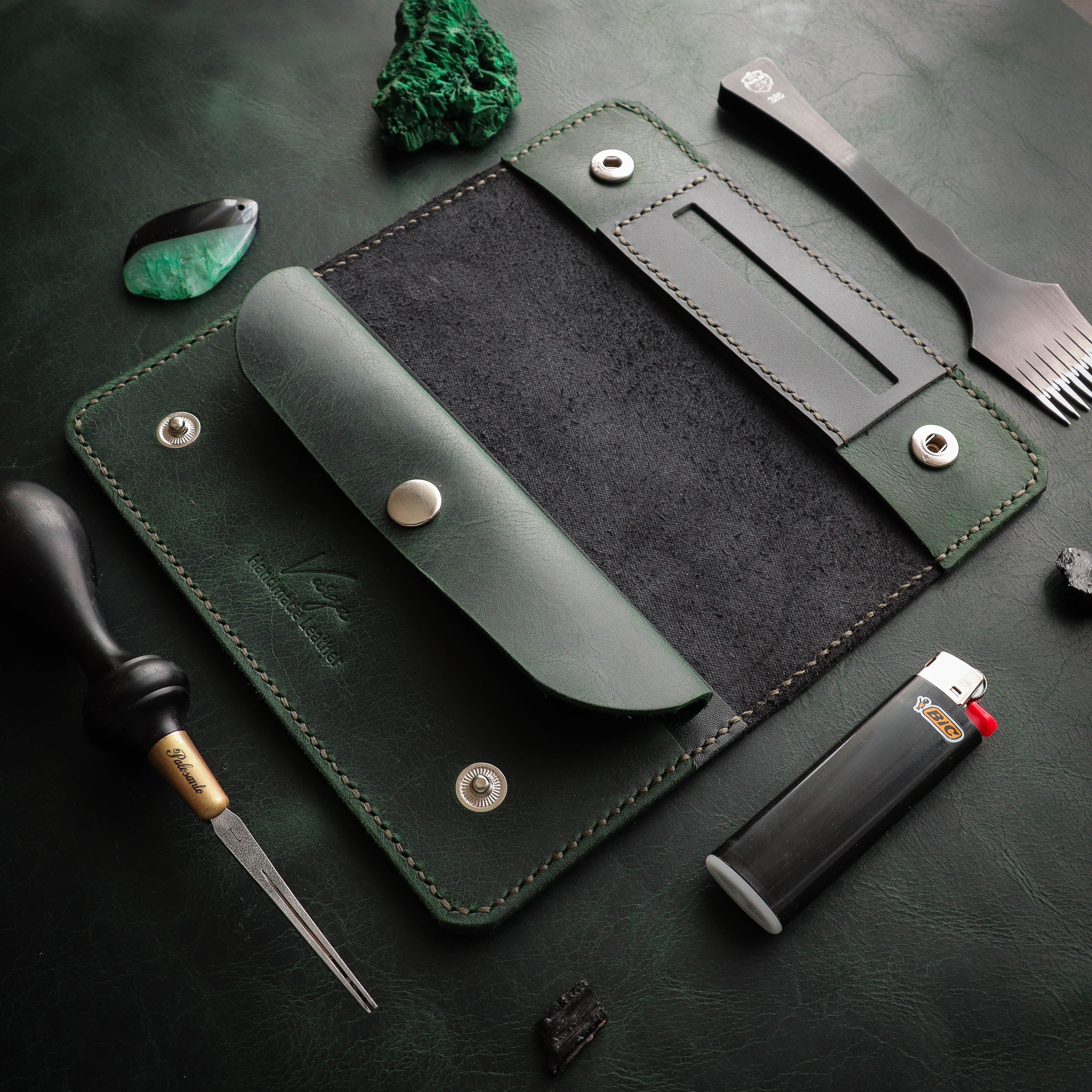 Црно-зелена кеса за дуван 