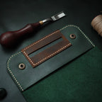 Велика зелено-браон кеса за дуван