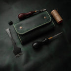 Велика зелено-браон кеса за дуван