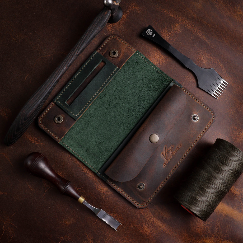 Зелено-браон кесица за дуван