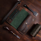 Зелено-браон кесица за дуван