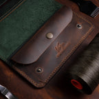 Зелено-браон кесица за дуван